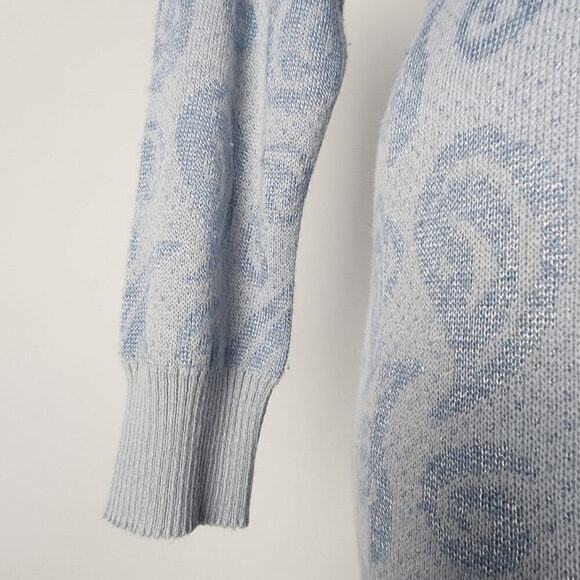 Vintage Express Blue Knit Wool Sweater Dress Size M - Picture 4 of 10